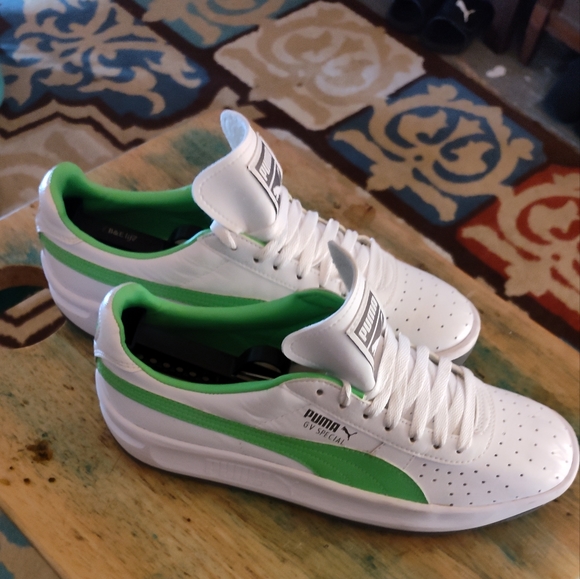 Puma GV Special Mens sz 8.5 Wht/Lime Green - Picture 2 of 6
